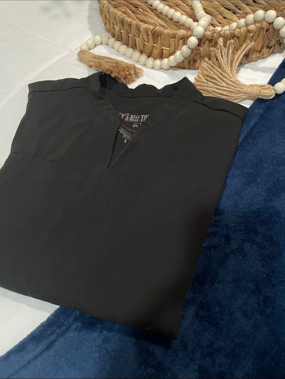 Barco Uniforms Black Short Sleeve V-Neck Scrub Top